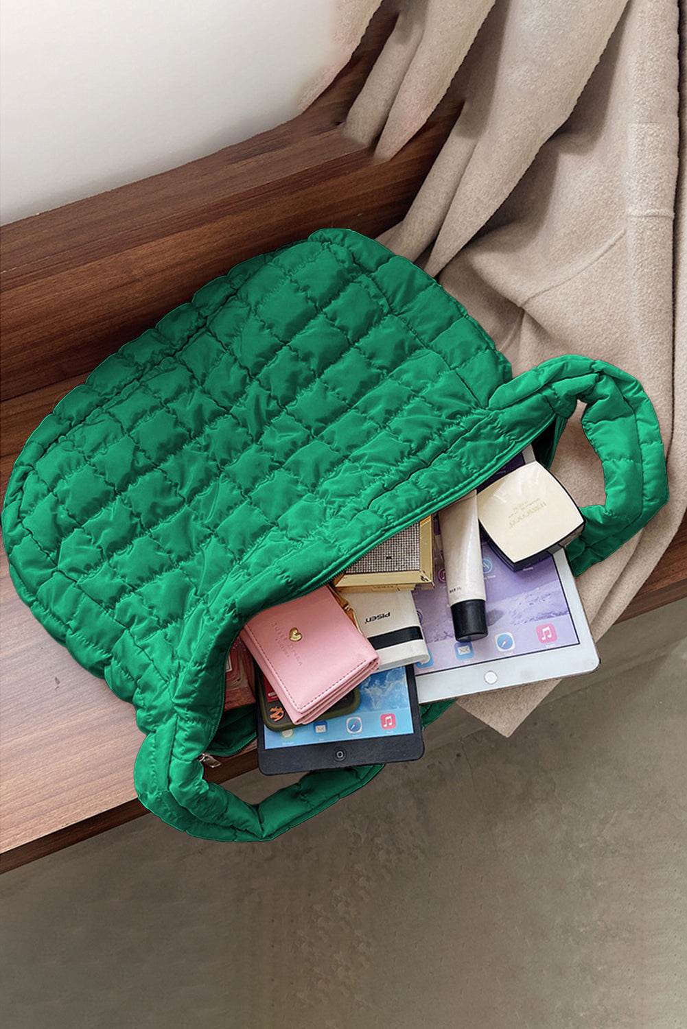 Evergreen Elegance Quilted Carryall