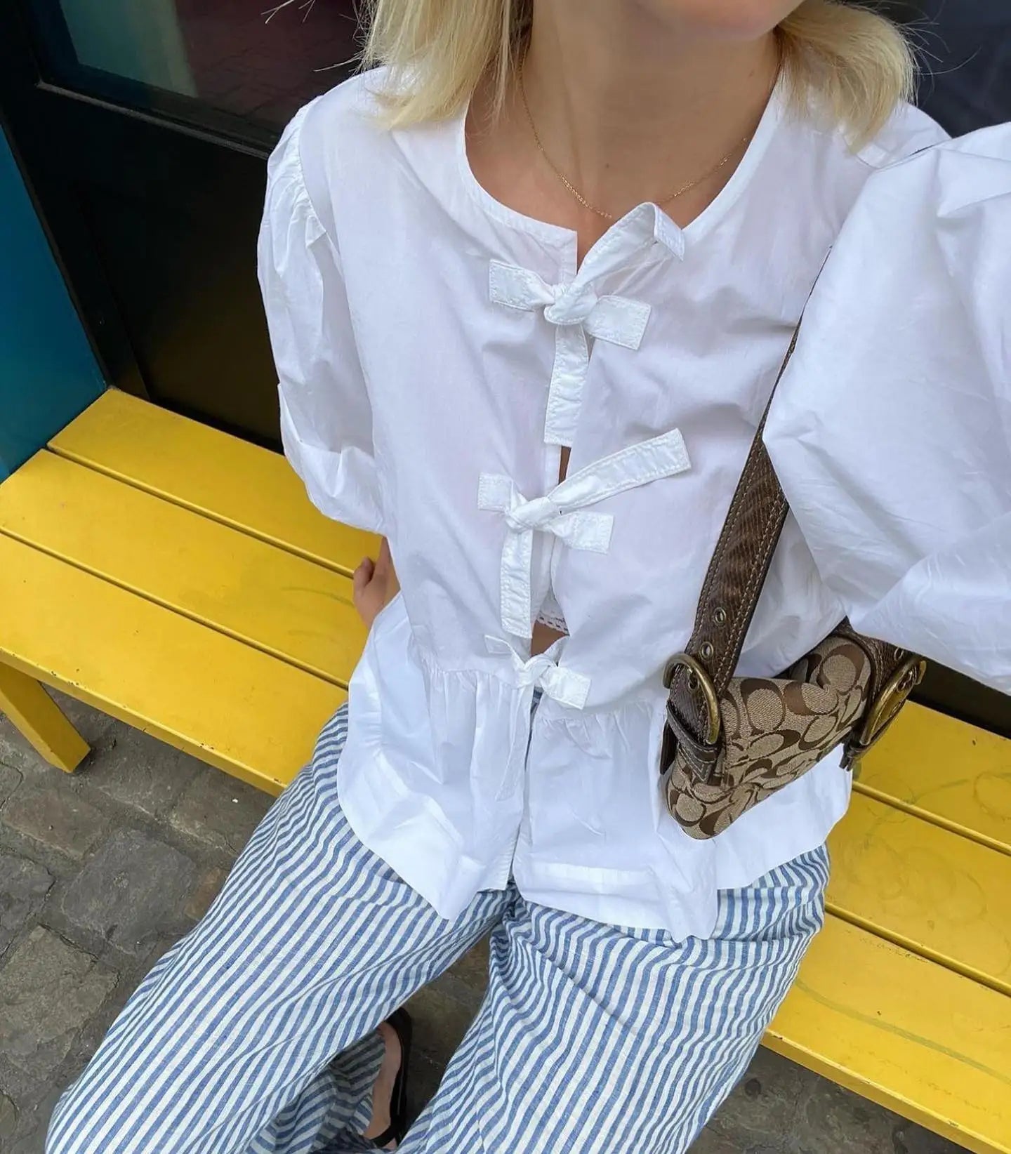 Elegance Tie-Front Poplin Blouse